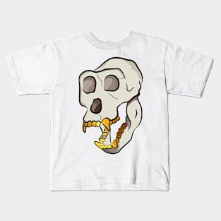 Monkey skull with gold teeth grills Kids T-Shirt